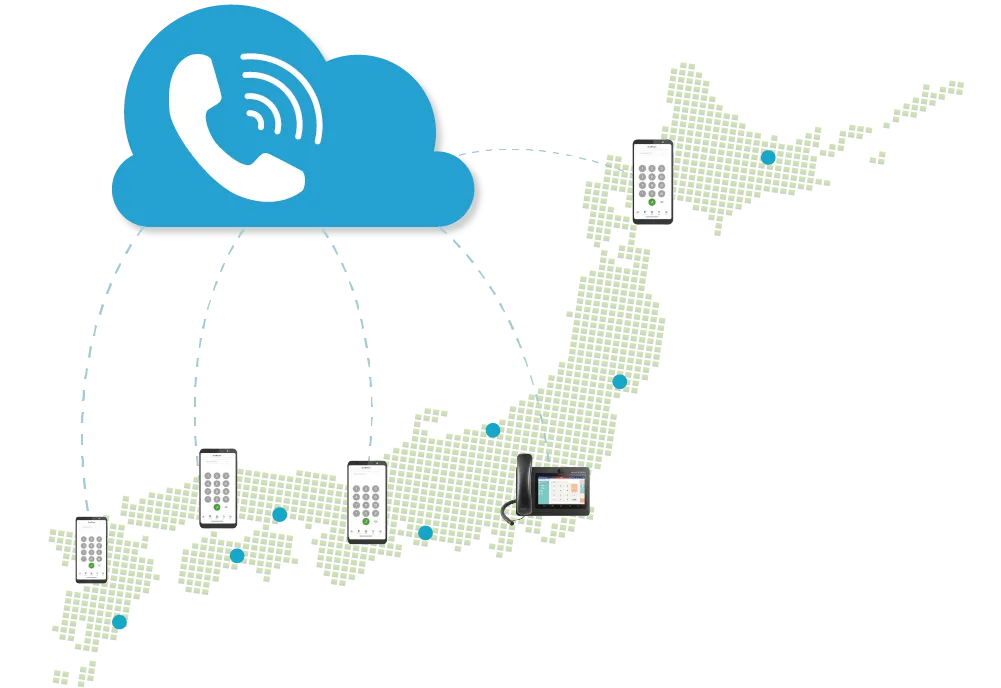 場所に縛られず会社の電話番号で発着信